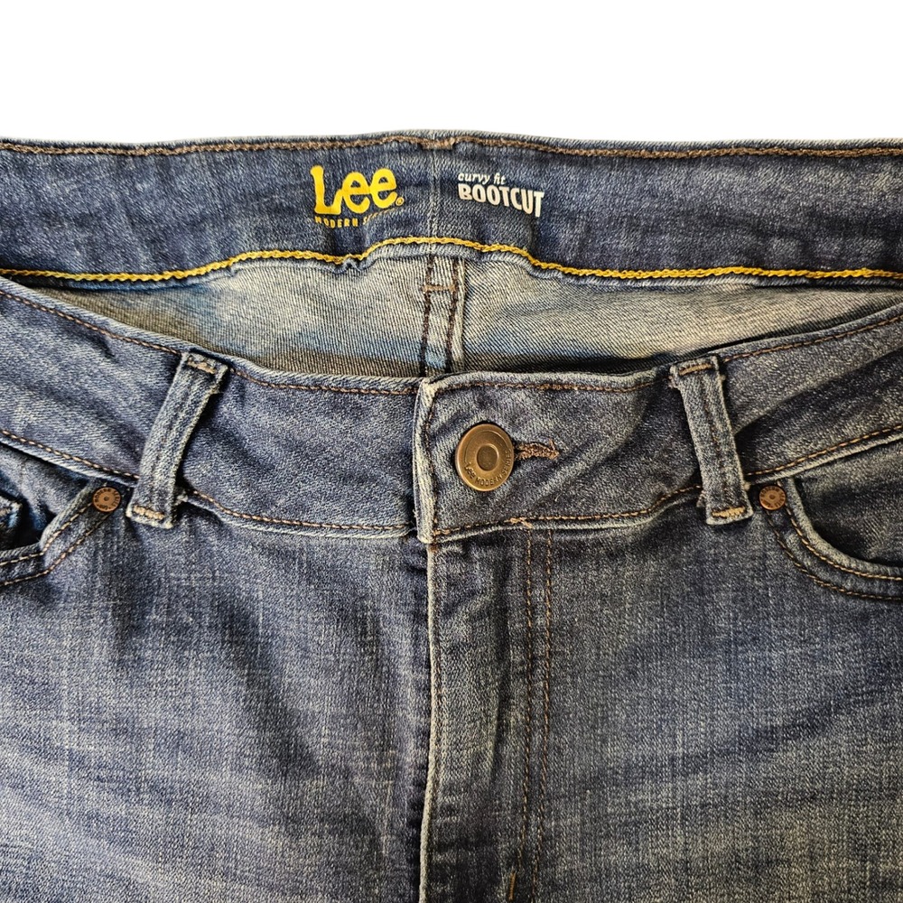 Lee Modern Series Curvy Fit Bootcut Jeans Blue Denim Stretch W 16L 103406829